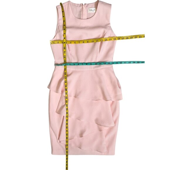 Eliza J Blush Pink Sleeveless Tiered Ruffle Sheath Dress Size 4 NWT - Picture 10 of 12